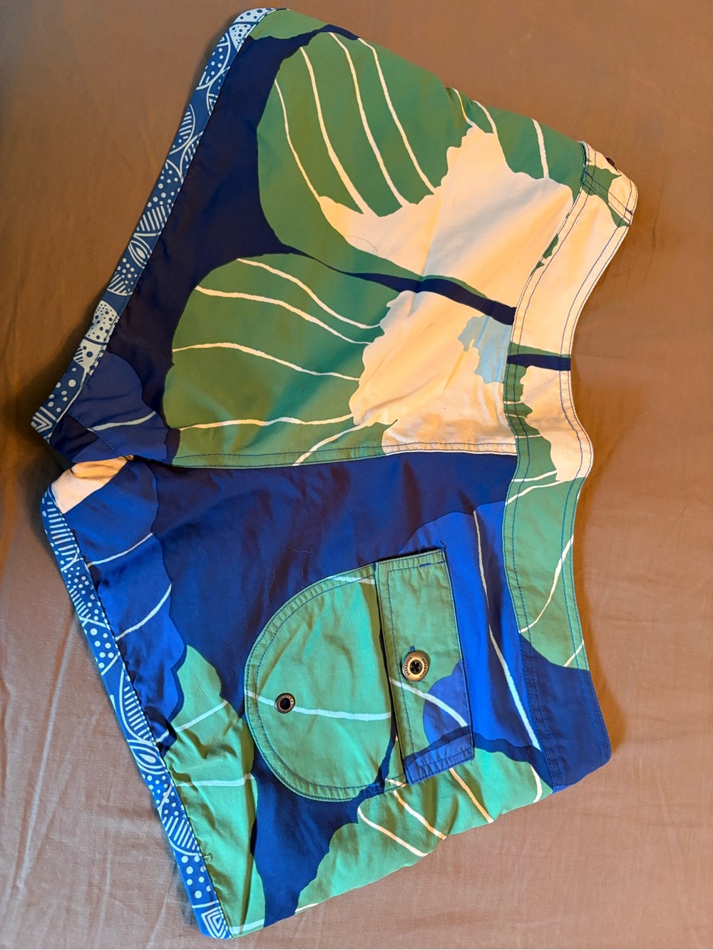 Patagonia Women's Blue & Green Printed Board Shorts - Picture 2 of 4